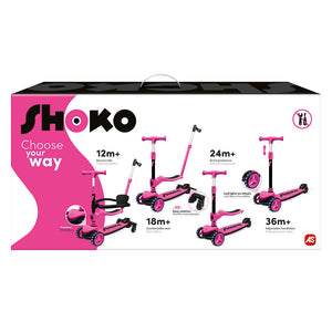 Shoko Παιδικό Πατίνι Prime 4 In 1 Plus Σε Ροζ Χρώμα Για 12+ Μηνών
