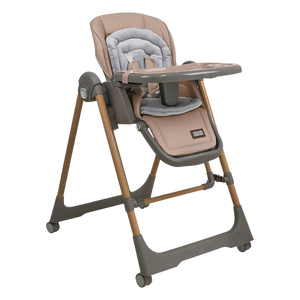 Καρέκλα φαγητού και κούνια Bebe Stars Nuovo 2σε1 με μπεζ και γκρι μαξιλάρι σε λευκό φόντο