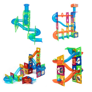 Πολύχρωμο σετ marble run σε λευκό φόντο