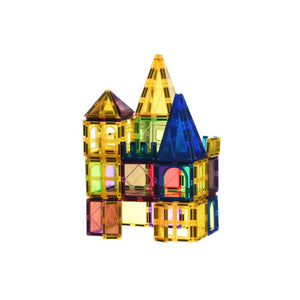 Πολύχρωμο σετ magnetic building blocks για παιδιά, σε λευκό φόντο