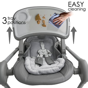 Bebe Stars Καρεκλάκι Φαγητού-Κούνια Nuovo 2 in 1 Grey 867-186