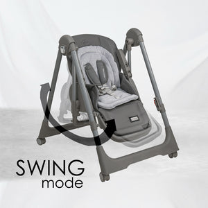 Bebe Stars Καρεκλάκι Φαγητού-Κούνια Nuovo 2 in 1 Grey 867-186