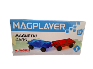 2 Τεμάχια Magnetic Cars χρώματος κόκκινου και μπλε σε λευκό φόντο